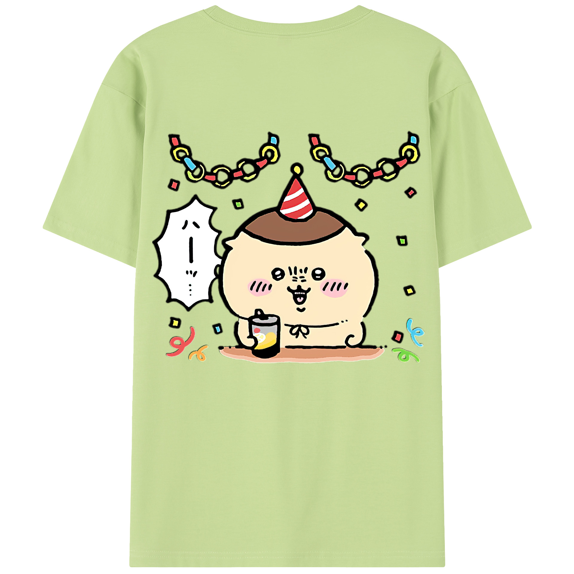 （画像用） ちいかわ くりまんじゅう Chii-kawa kuri manjū 綿100％半袖Tシャツ（背面プリント）
